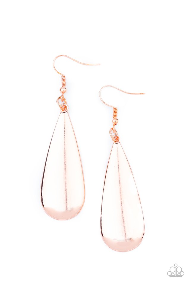 The Drop Off - Copper - Paparazzi Earring Image