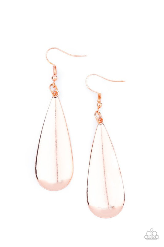 The Drop Off - Copper - Paparazzi Earring Image