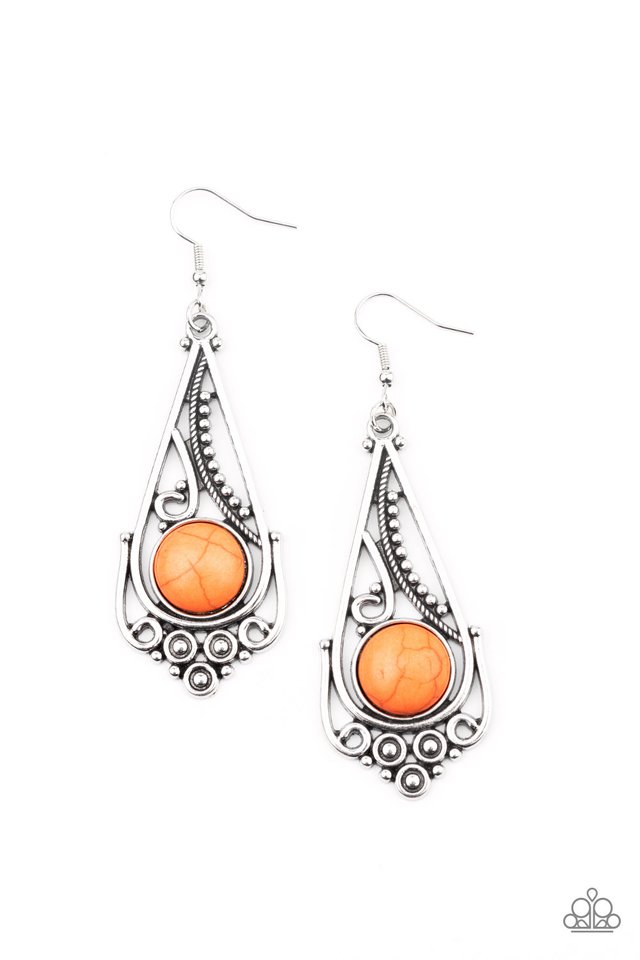 Canyon Climate - Orange - Paparazzi Earring Image