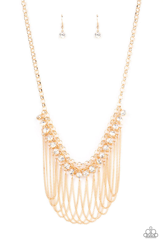 Paparazzi Necklace ~ Flaunt Your Fringe - Gold