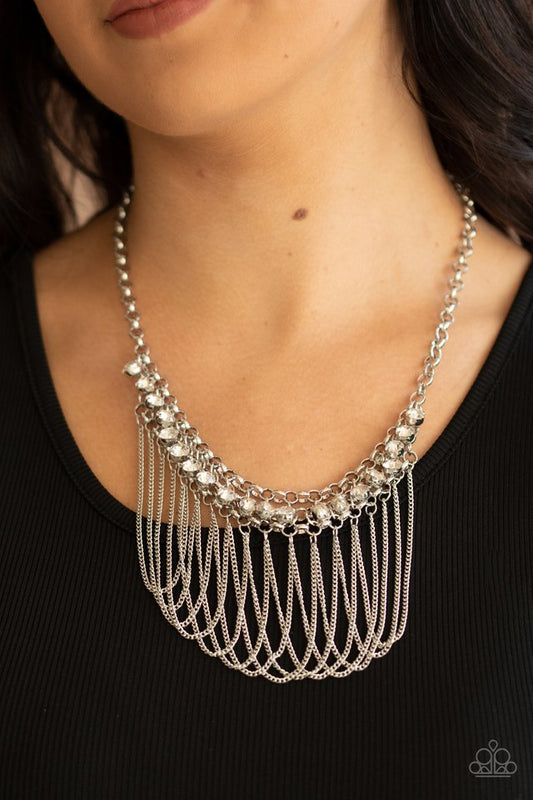 Flaunt Your Fringe - White - Paparazzi Necklace Image