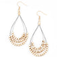 Off The Blocks Shimmer - Gold - Paparazzi Earring Image