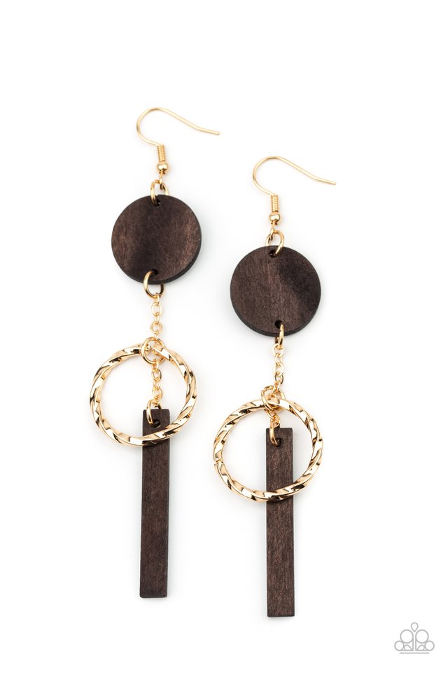 Raw Refinement - Brown - Paparazzi Earring Image