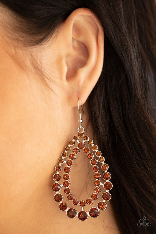 Glacial Glaze - Brown - Paparazzi Earring Image