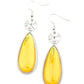 Jaw-Dropping Drama - Yellow - Paparazzi Earring Image