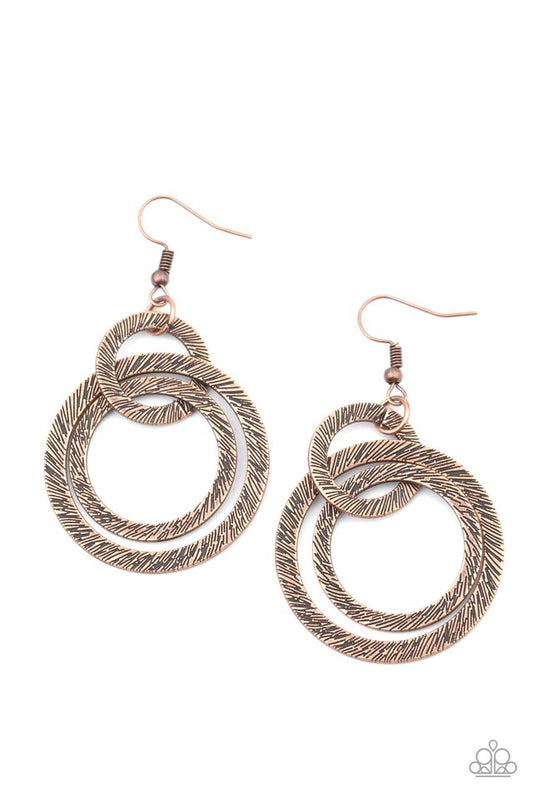 Distractingly Dizzy - Copper - Paparazzi Earring Image