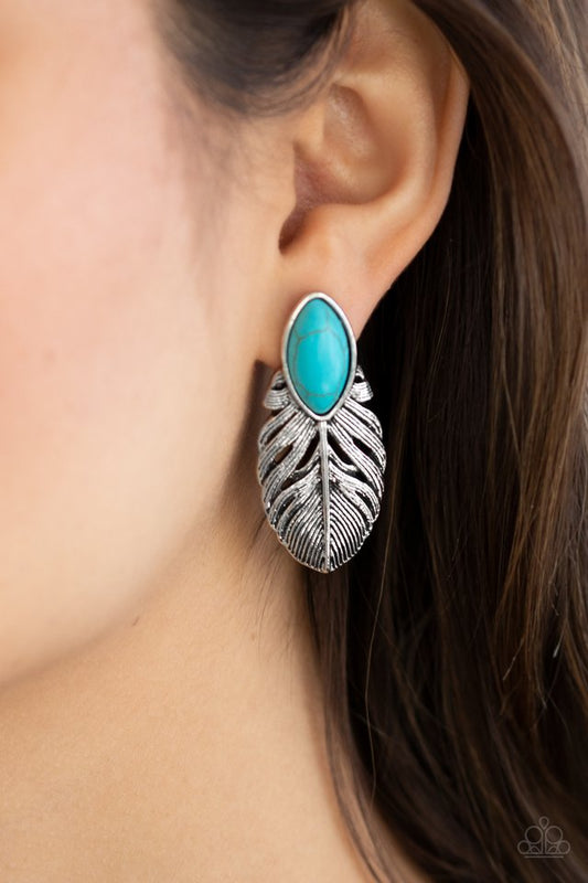 Rural Roadrunner - Blue - Paparazzi Earring Image