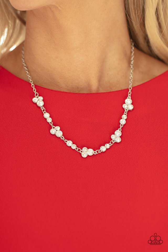 Gorgeously Glistening - White - Paparazzi Necklace Image