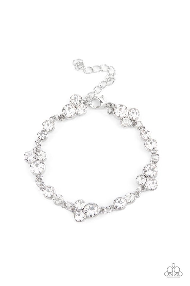 Social GLISTENING - White - Paparazzi Bracelet Image