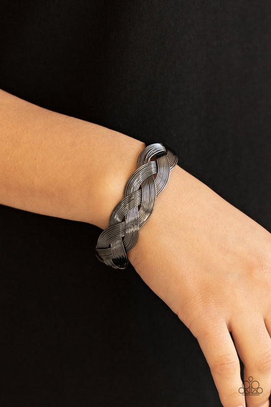 Woven Wonder - Black - Paparazzi Bracelet Image