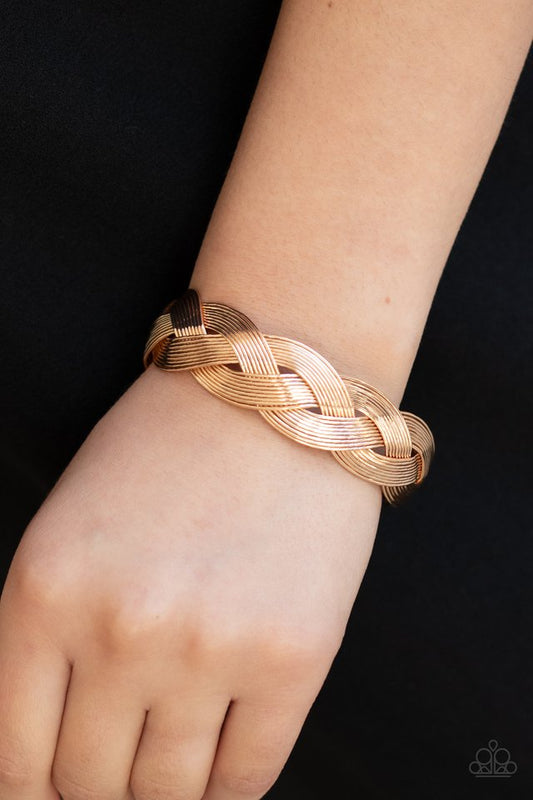 Woven Wonder - Gold - Paparazzi Bracelet Image