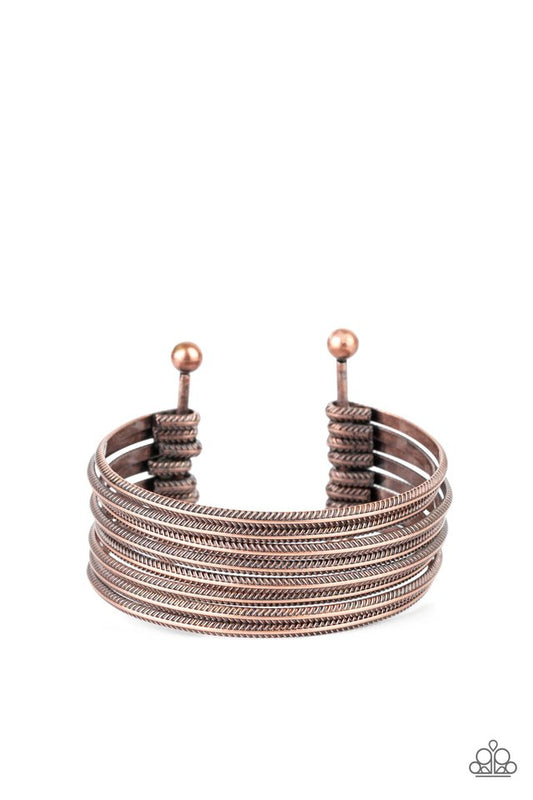 Now Watch Me Stack - Copper - Paparazzi Bracelet Image