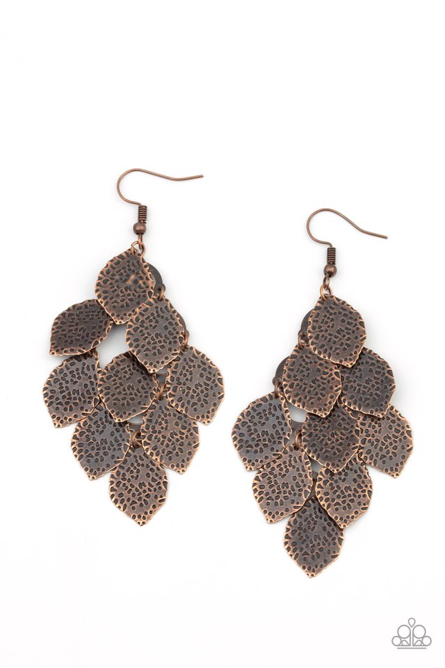 Loud and Leafy - Copper - Paparazzi Earring Image
