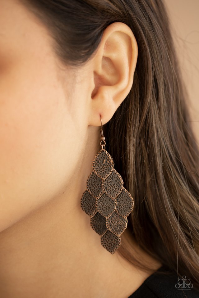 Loud and Leafy - Copper - Paparazzi Earring Image
