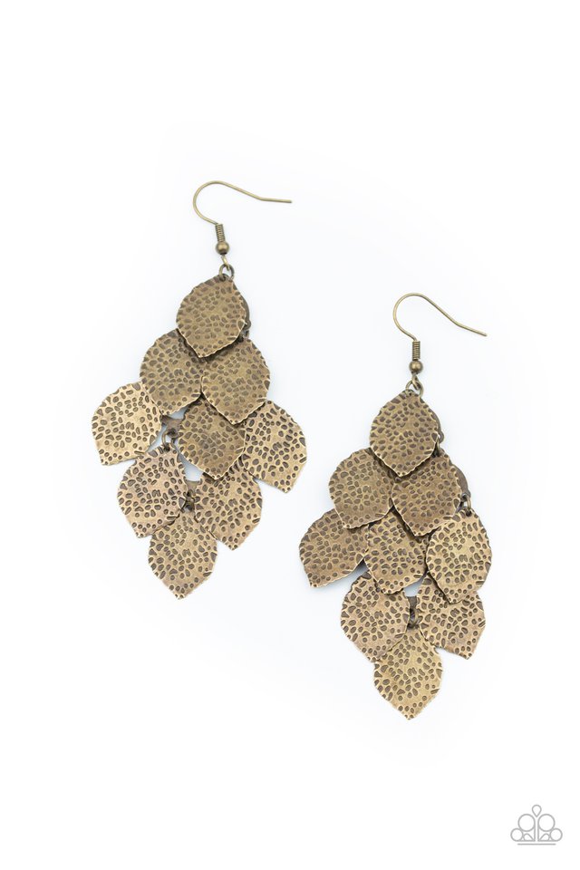 Loud and Leafy - Brass - Paparazzi Earring Image