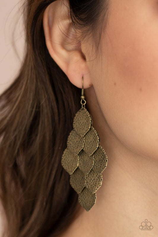 Loud and Leafy - Brass - Paparazzi Earring Image