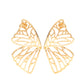 Paparazzi Earring ~ Butterfly Frills - Gold