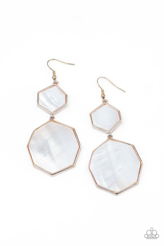 Vacation Glow - Rose Gold - Paparazzi Earring Image