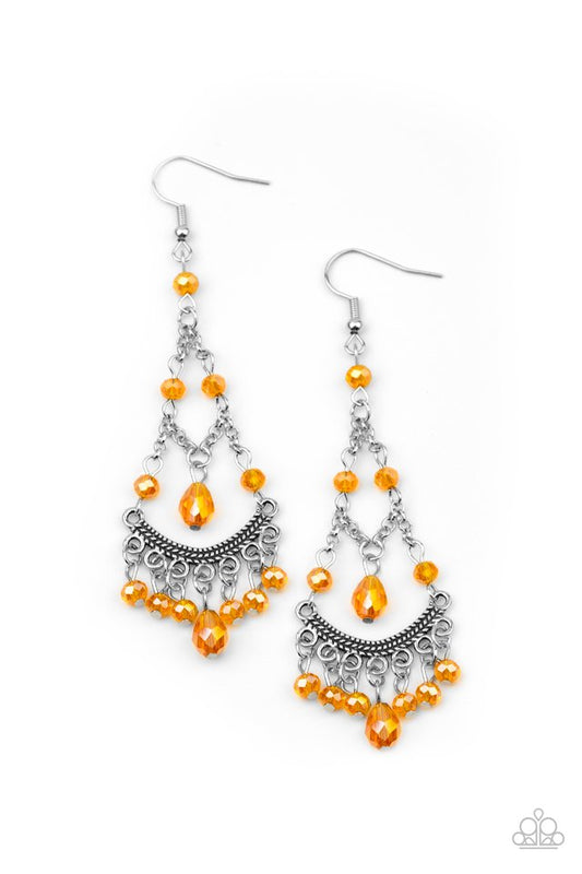 First In SHINE - Orange - Paparazzi Earring Image