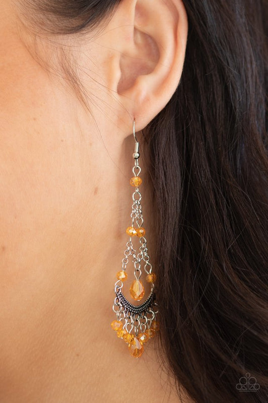 First In SHINE - Orange - Paparazzi Earring Image