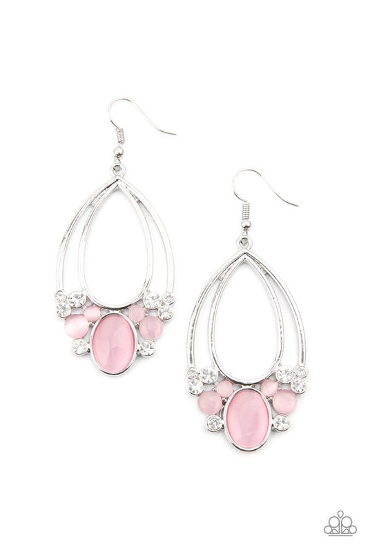 Look Into My Crystal Ball - Pink - Paparazzi Earring Image