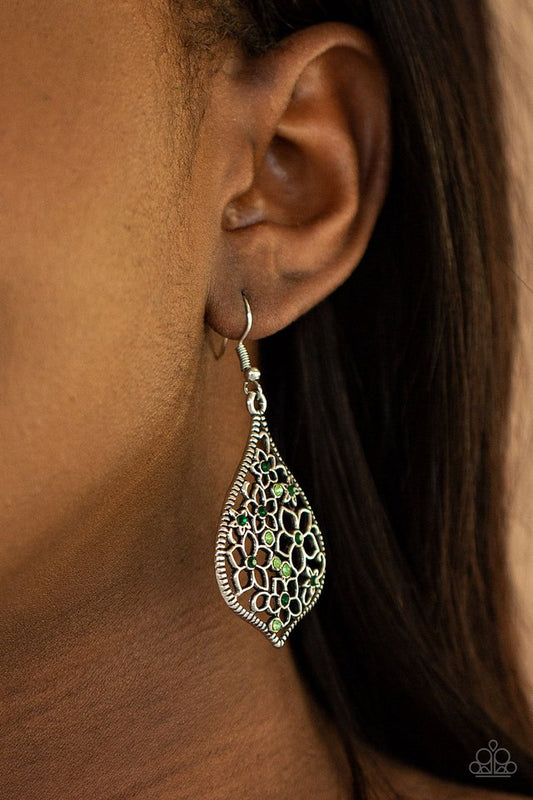 Full Out Florals - Green - Paparazzi Earring Image