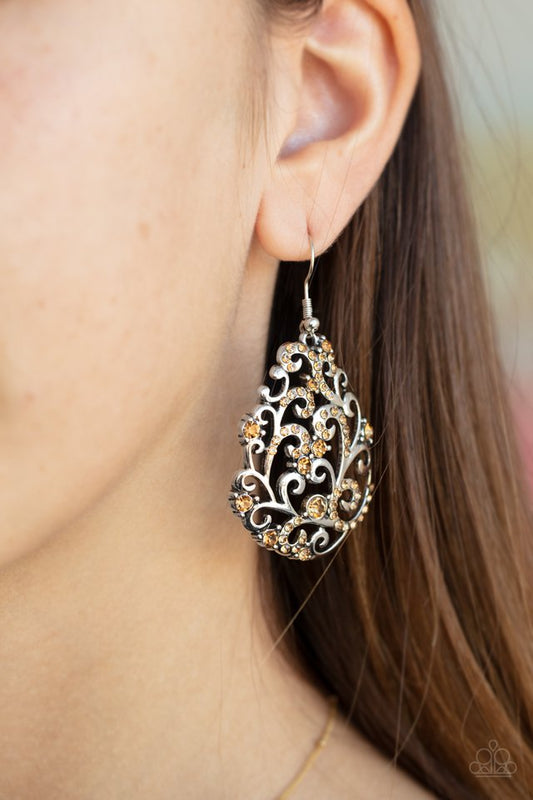 Winter Garden - Brown - Paparazzi Earring Image