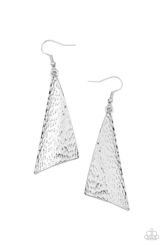 Ready The Troops - Silver - Paparazzi Earring Image