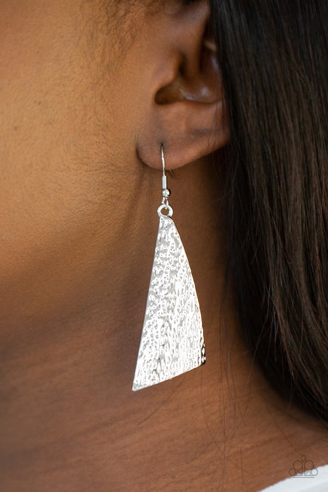 Ready The Troops - Silver - Paparazzi Earring Image