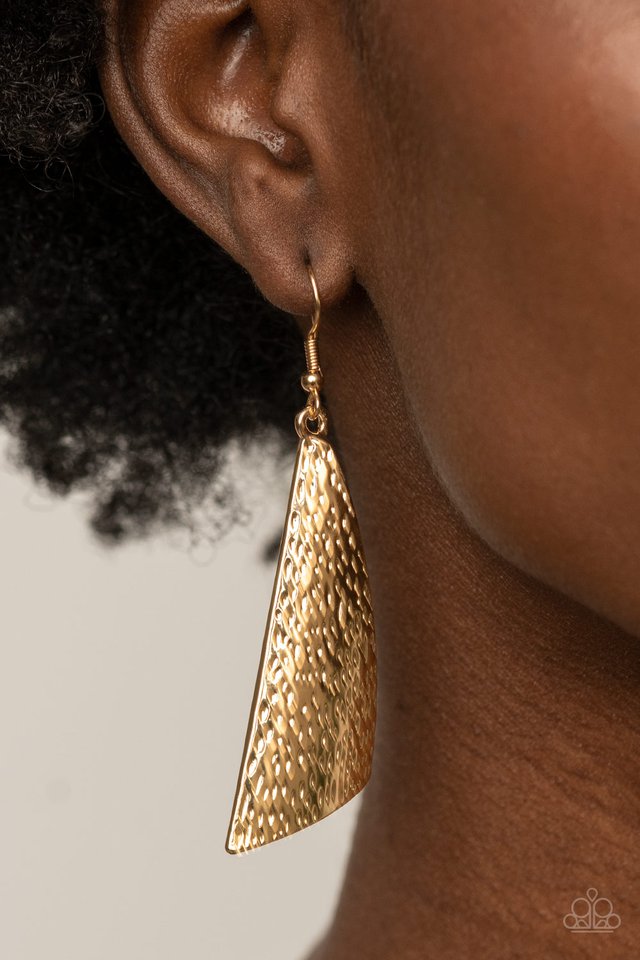 Ready The Troops - Gold - Paparazzi Earring Image