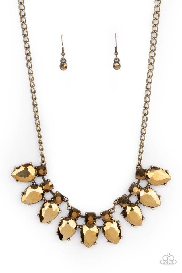 Extra Enticing - Brass - Paparazzi Necklace Image