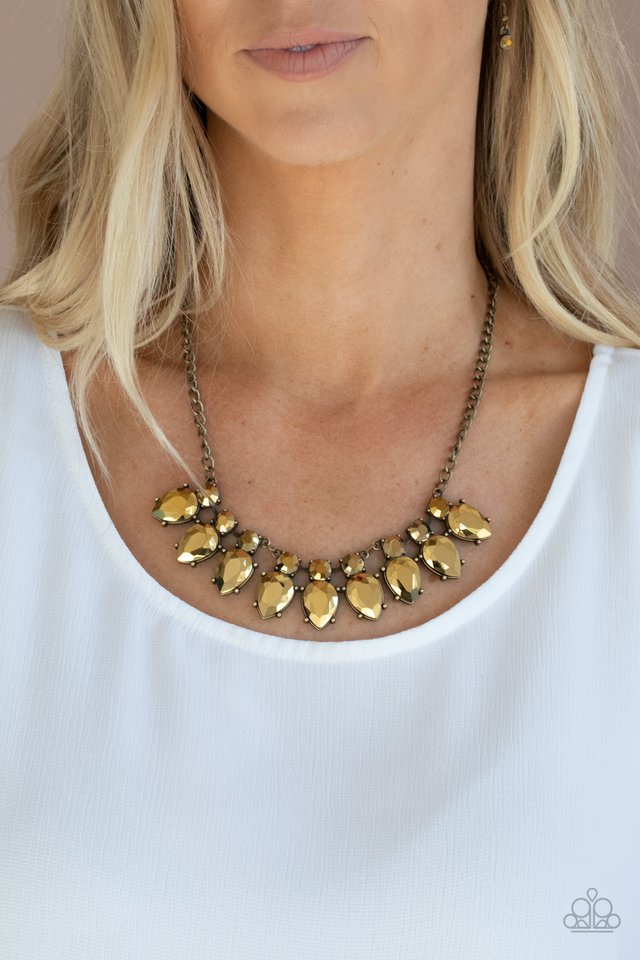 Extra Enticing - Brass - Paparazzi Necklace Image