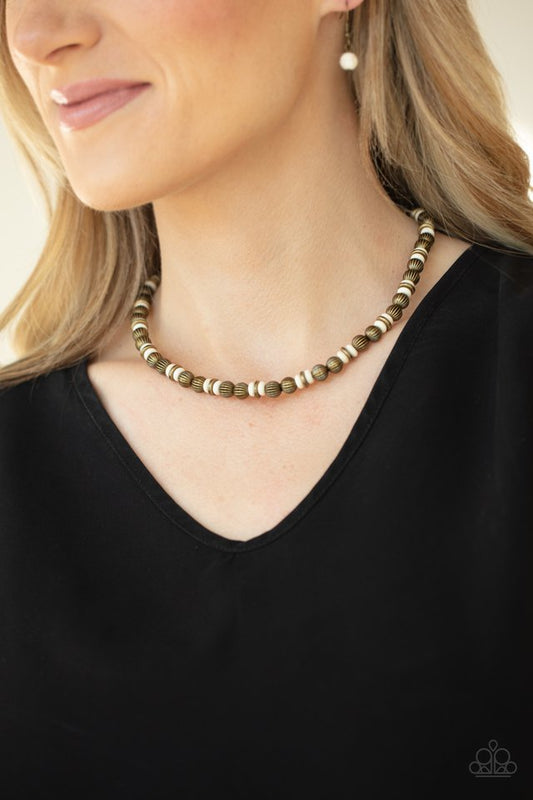 ZEN You Least Expect It - Brass - Paparazzi Necklace Image