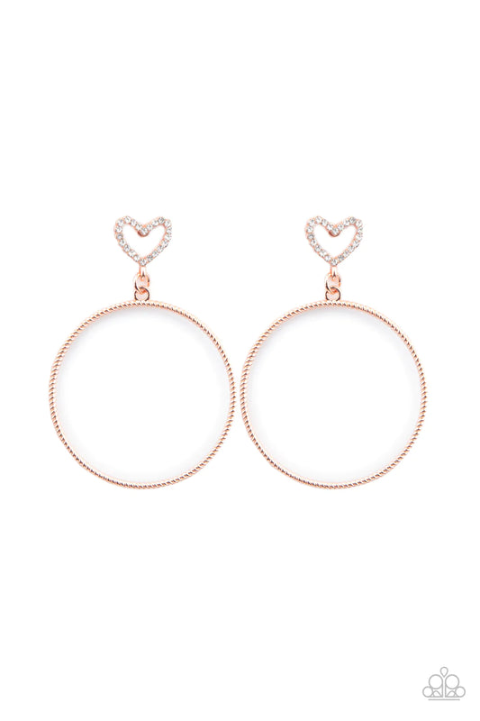 Paparazzi Earring ~ Love Your Curves - Copper
