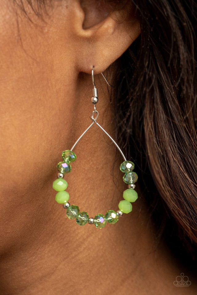 Wink Wink - Green - Paparazzi Earring Image
