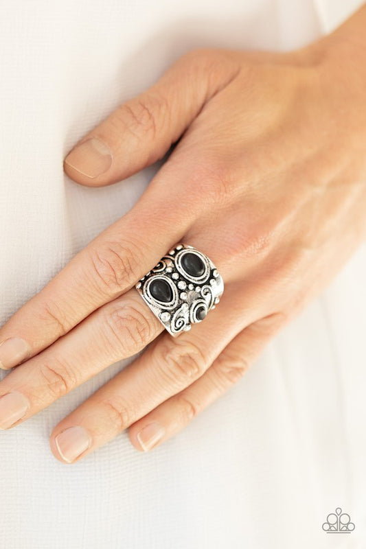 Modern Mountain Ranger - Black - Paparazzi Ring Image