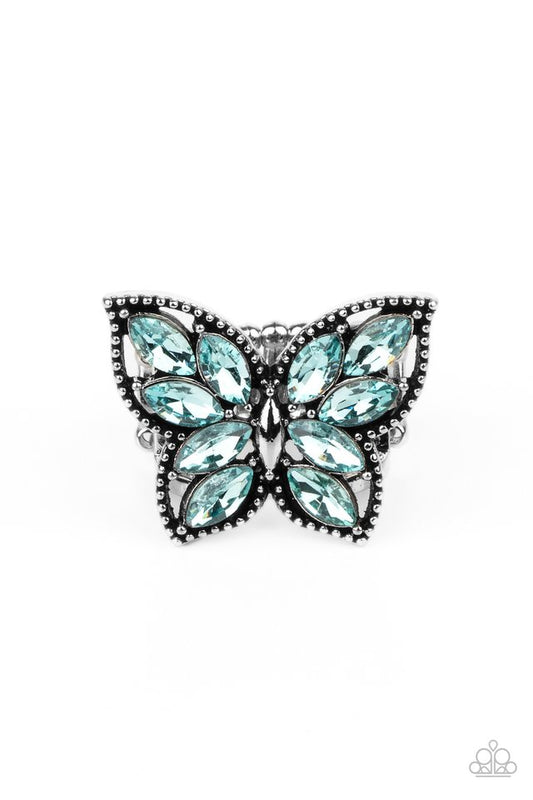 Fluttering Fashionista - Blue - Paparazzi Ring Image