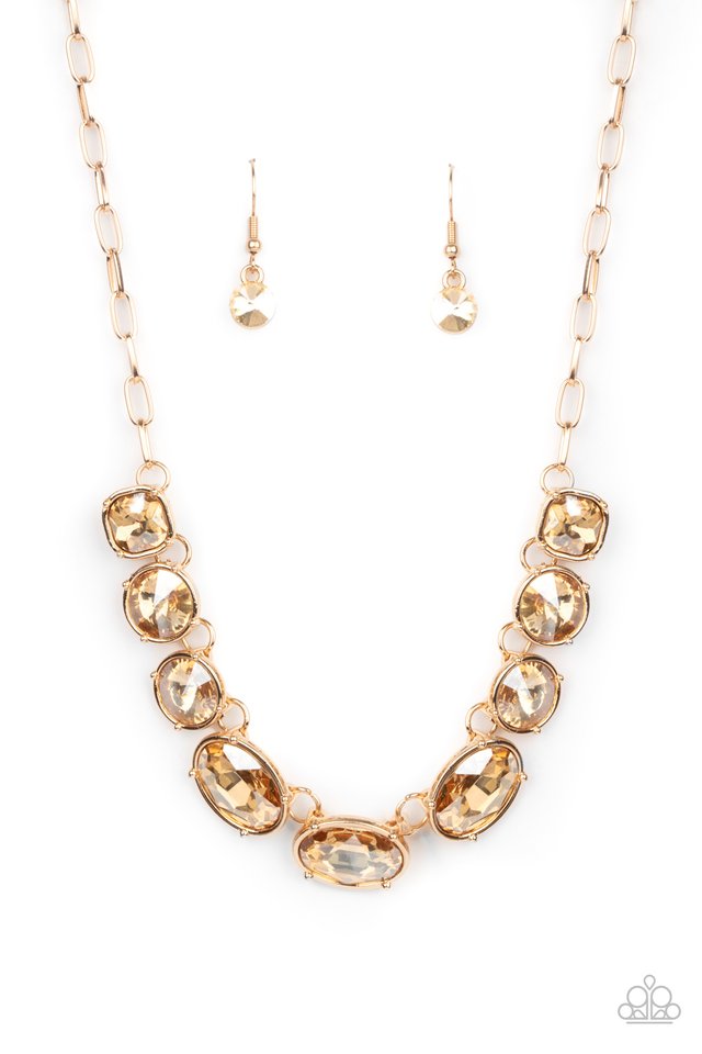 Gorgeously Glacial - Gold - Paparazzi Necklace Image