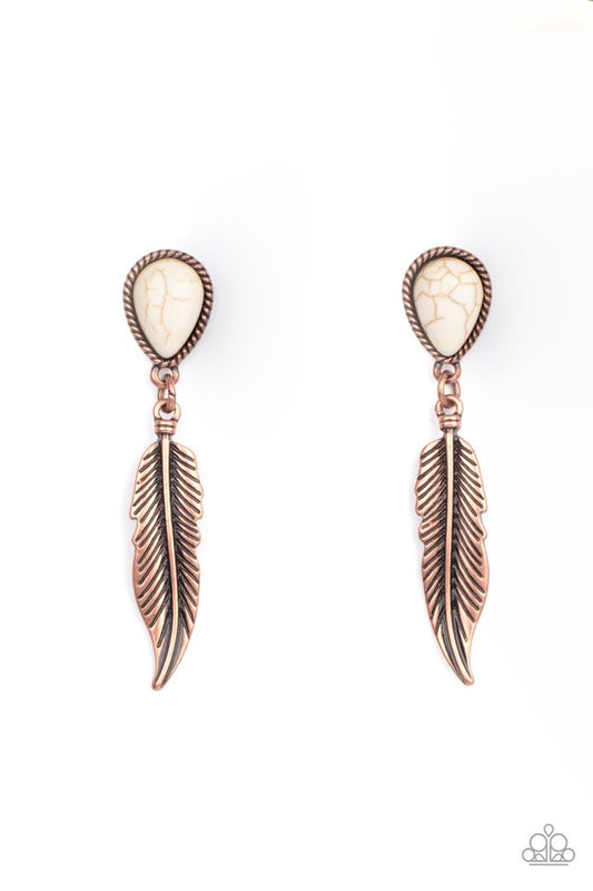 Totally Tran-QUILL - Copper - Paparazzi Earring Image
