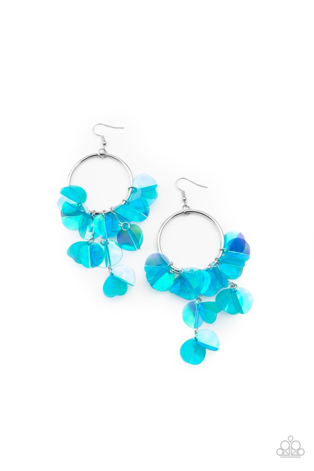 Holographic Hype - Blue - Paparazzi Earring Image