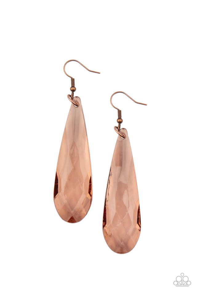 Crystal Crowns - Copper - Paparazzi Earring Image