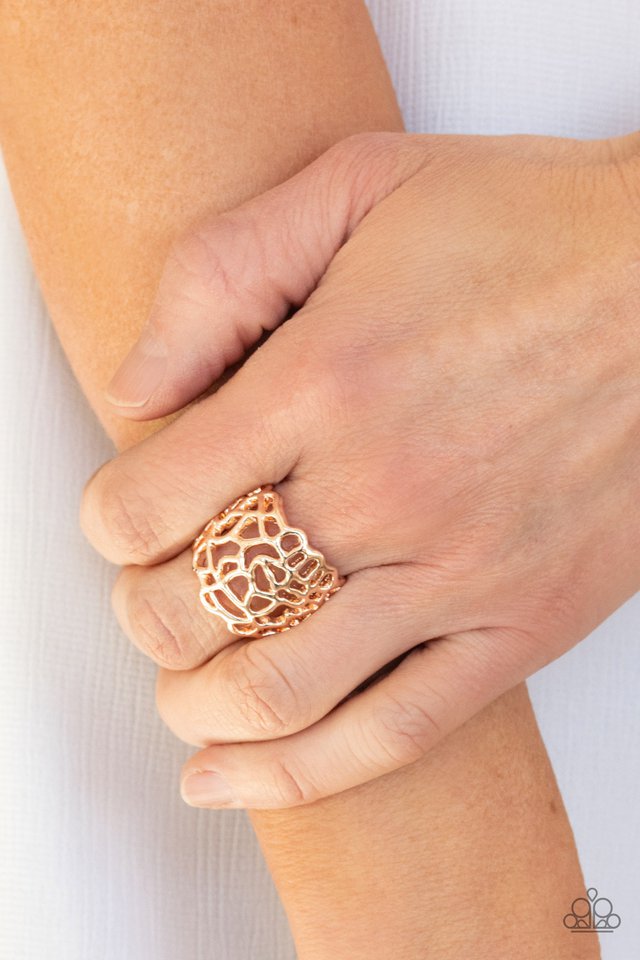 Get Your FRILL - Rose Gold - Paparazzi Ring Image