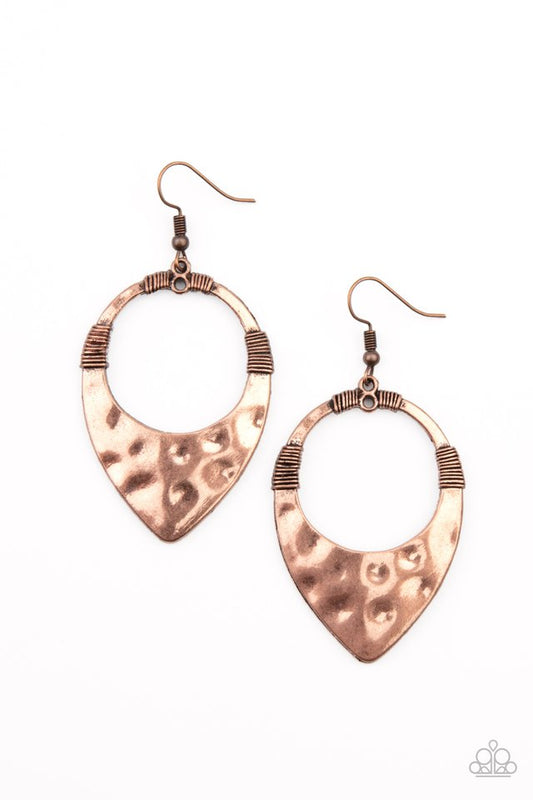 Instinctively Industrial - Copper - Paparazzi Earring Image