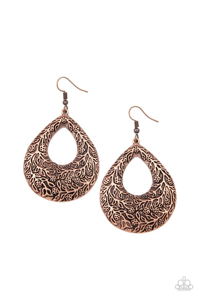 Flirtatiously Flourishing - Copper - Paparazzi Earring Image