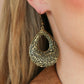 Flirtatiously Flourishing - Brass - Paparazzi Earring Image