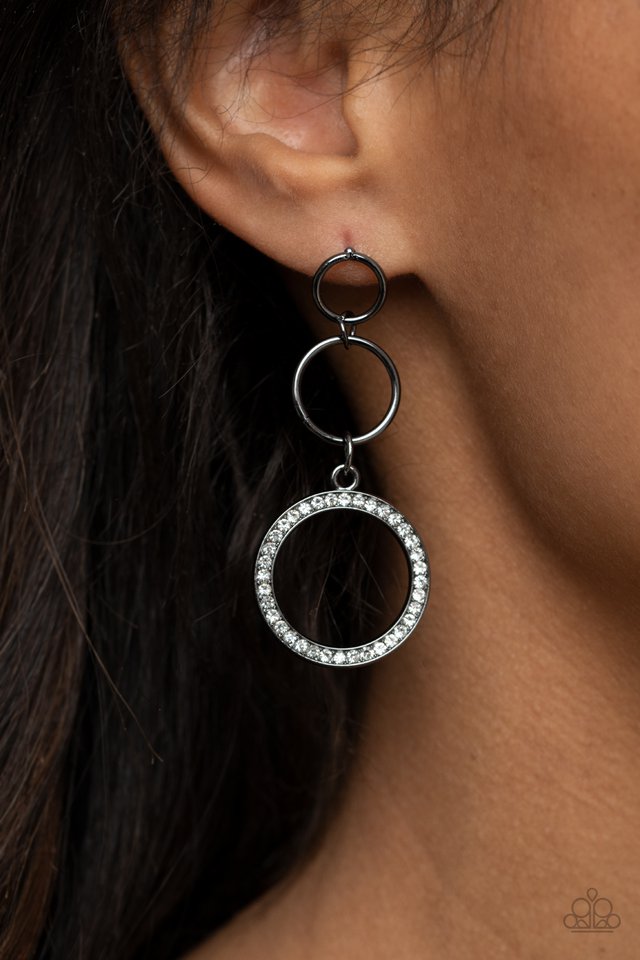 Rule-Breaking Radiance - Black - Paparazzi Earring Image