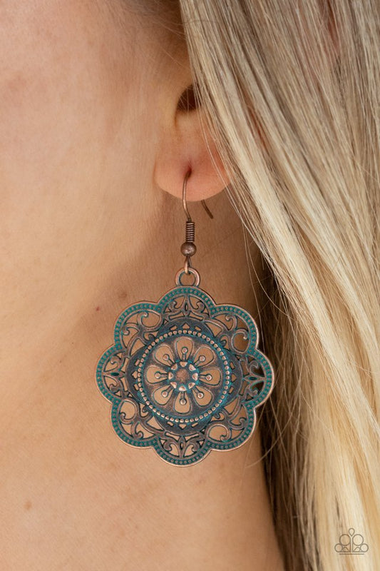 Western Mandalas - Copper - Paparazzi Earring Image