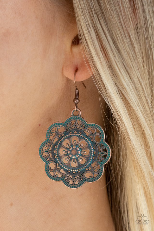 Western Mandalas - Copper - Paparazzi Earring Image
