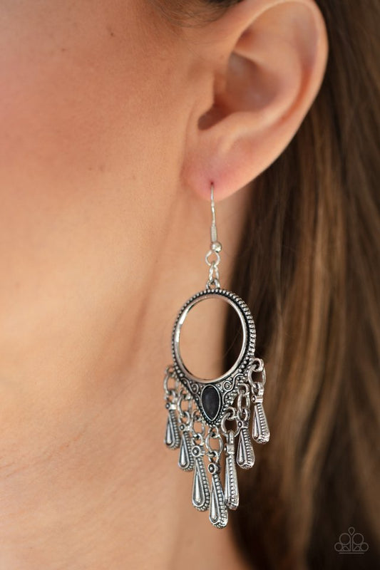 Ranger Rhythm - Black - Paparazzi Earring Image