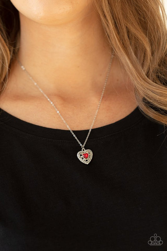 Treasures of the Heart - Red - Paparazzi Necklace Image